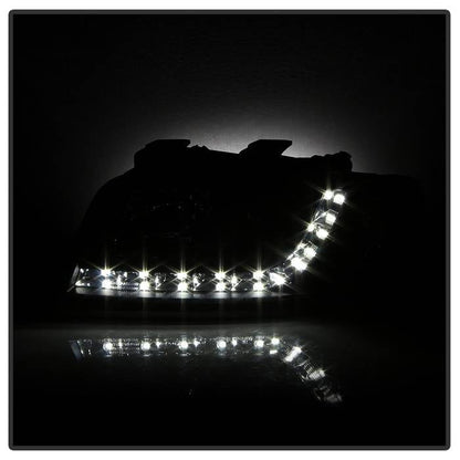 Spyder Audi A6 02-04 Projector Headlights Halogen Model Only - DRL Black PRO-YD-ADA601-DRL-BK 5008657