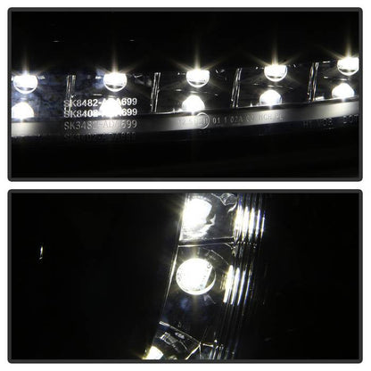 Spyder Audi A6 02-04 Projector Headlights Halogen Model Only - DRL Black PRO-YD-ADA601-DRL-BK 5008657