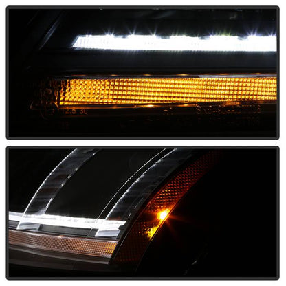 Spyder 08-15 Audi TT Halogen Projector Headlights w/Seq Turn Signal - Black (PRO-YD-ATT08-BK) 5085535