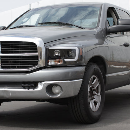 Spyder Dodge Ram 1500 06-08 V2 Projector Headlights - Light Bar DRL - Black (PRO-YD-DR06V2-LB-BK) 5085306