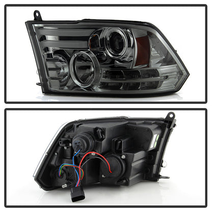 Spyder Dodge Ram 13-15 Projector Headlights Light Bar DRL Smoke PRO-YD-DR13-LBDRL-SM 5081735