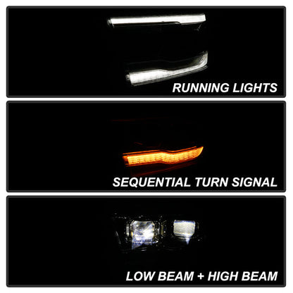 SPYDER Dodge Ram 19-20 Halogen Model Only Projector Headlights Chrome PRO-YD-DR19HALAP-SEQ-C 5087638