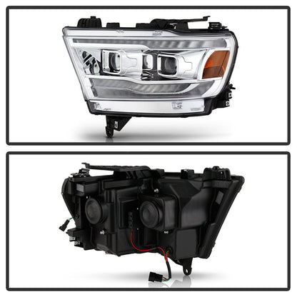 SPYDER Dodge Ram 19-20 Halogen Model Only Projector Headlights Chrome PRO-YD-DR19HALAP-SEQ-C 5087638