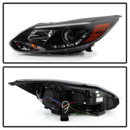 Spyder Ford Focus 12-14 Projector Headlights Halogen Model Only - DRL Black PRO-YD-FF12-DRL-BK 5072832