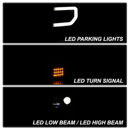 Spyder Ford F150 13-14 Xenon Model Only Light Bar Projector Headlights Blk PRO-YD-FF15013PL-SEQ-BK 5087584