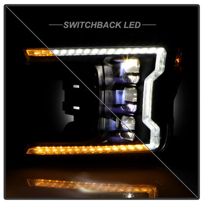 SPYDER 18-20 Ford F-150 Headlights - Halogen Model Only - DRL LED - Black PRO-YD-FF15018HALAP-SEQ-BK 5088475