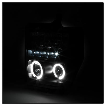Spyder Ford F250/350 08-10 Projector Headlights LED Halo LED Blk Smke PRO-YD-FS08-HL-BSM 5078490