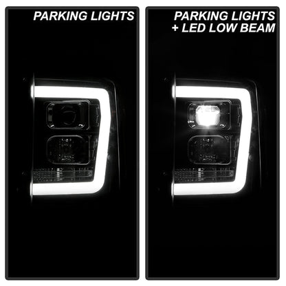 Spyder Ford F250/350/450 11-16 V2 High-Power LED Headlights-White Light Bar-Black PRO-YD-FS11V2PL-BK 5087898