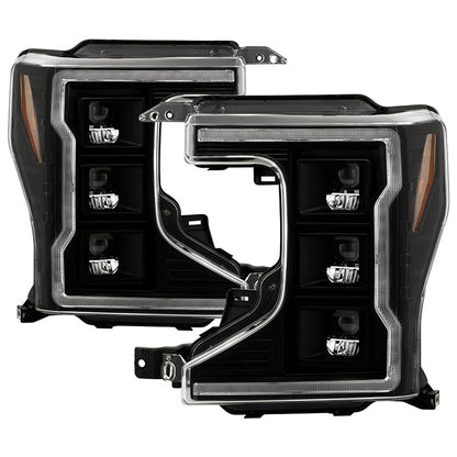 SPYDER Apex 20-22 Ford F250/F350 (Halogen) High-Power LED Headlights - Black PRO-YD-FS20HALAP-SEQ-BK 5088635