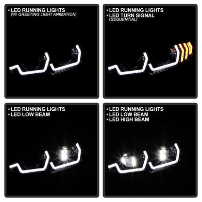 SPYDER Honda Civic 16-20 LED Model High-Power LED Module Headlights - Black (PRO-YD-HC16LEDAP-SEQGR-BK) 5088932