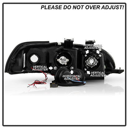 Spyder Honda Civic 92-95 2/3DR 1PC Projector LED Halo Amber Reflctr Blk PRO-YD-HC921P-23D-AM-BK 5010841