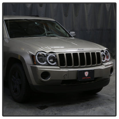 Spyder 05-07 Jeep Grand Cherokee - Light Bar Projector Headlights - Black - PRO-YD-JGC05V2-LB-BK 5086129