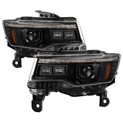 SPYDER 14-21 Jeep Grand Cherokee Proj Headlights - Halogen Model Only - PRO-YD-JGC14HALSI-SBGR-BK 5088949