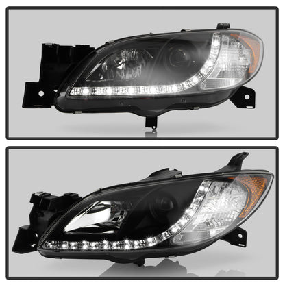 Spyder Mazda 3 04-08 4Dr Sedan Projector Headlights Halogen - DRL Blk PRO-YD-M304-DRL-BK 5017451