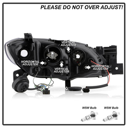 Spyder Mazda 3 04-08 4Dr Sedan Projector Headlights Halogen - DRL Blk PRO-YD-M304-DRL-BK 5017451