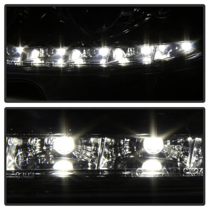 Spyder Mercedes Benz C-Class 08-11 Projector Headlights Halogen - DRL Chrm PRO-YD-MBW20408-DRL-C 5042255