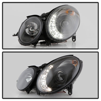 Spyder Mercedes Benz E-Class 03-06 Projector Halogen Model- DRL- Blk PRO-YD-MBW21103-DRL-BK 5017482