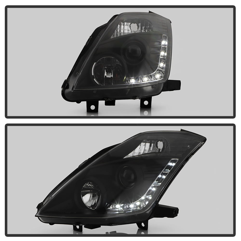Spyder Nissan 350Z 03-05 Projector Headlights Xenon DRL Blk High H1 Lw D2R PRO-YD-N350Z02-HID-DRL-BK 5032225