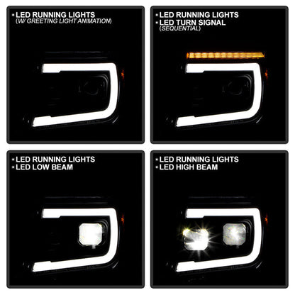 SPYDER Apex 05-08 Nissan Frontier High-Power LED Module Headlights - Black (PRO-YD-NF05AP-SEQGR-BK) 5089106