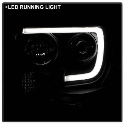 Spyder Toyota Tacoma 05-11 Projector Headlights - Light Bar DRL - Black PRO-YD-TT05V2-LB-BK 5084514