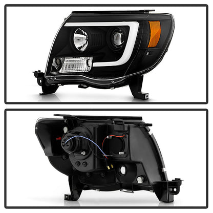 Spyder Toyota Tacoma 05-11 Projector Headlights - Light Bar DRL - Black PRO-YD-TT05V2-LB-BK 5084514