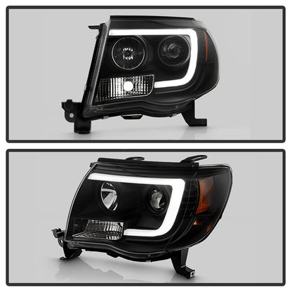 Spyder Toyota Tacoma 05-11 Projector Headlights - Light Bar DRL - Black PRO-YD-TT05V2-LB-BK 5084514