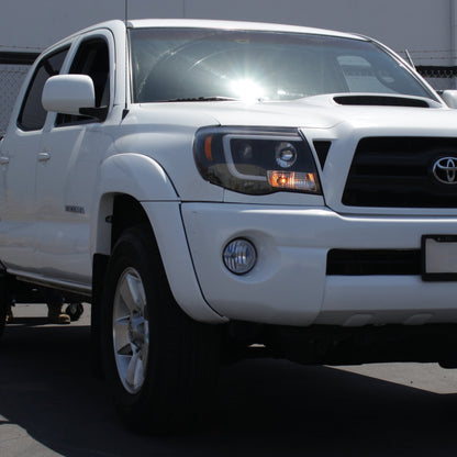 Spyder Toyota Tacoma 05-11 Projector Headlights - Light Bar DRL - Black PRO-YD-TT05V2-LB-BK 5084514