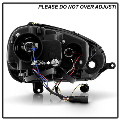 Spyder Volkswagen GTI 06-09/Jetta 06-09 Halogen Model Only - DRL Black PRO-YD-VG06-DRL-BK 5017505