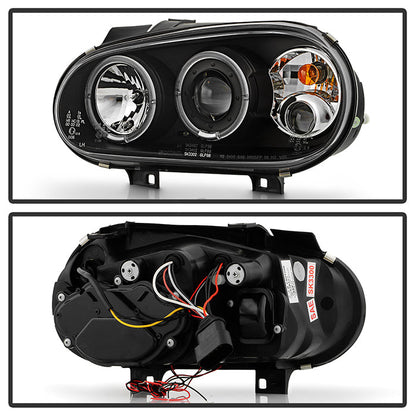 Spyder Volkswagen Golf IV 99-05 Projector Headlights LED Halo Black High H1 Low H1 PRO-YD-VG99-BK 5012159