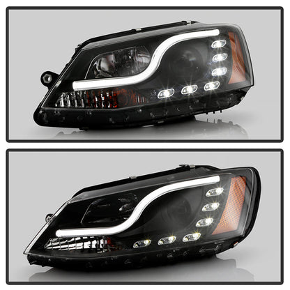Spyder Volkswagen Jetta 11-14 Projector Headlights Halogen Light Tube DRL Blk PRO-YD-VJ11-LTDRL-BK 5073648