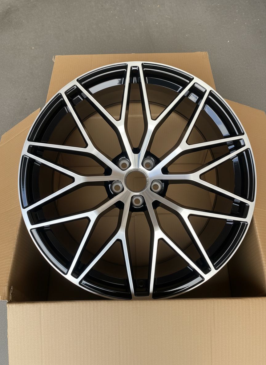 PS1 21x9.5 5x112 +26 66.5 Black Machined Face