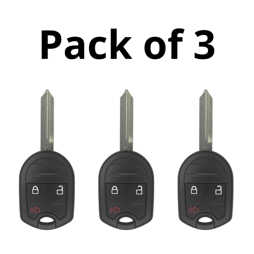 Ford 3 Button Remote Head Key for CWTWB1U793 - Pack of 3
