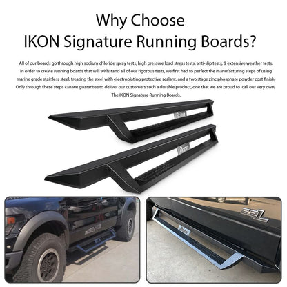 2007-2021 Toyota Tundra Crew Max IKON V1 Black Running Boards Steel