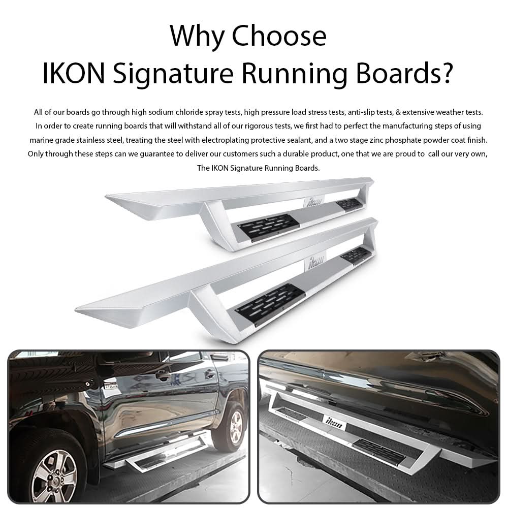 2007-2021 Toyota Tundra Crew Max IKON V1 Silver Running Boards Steel