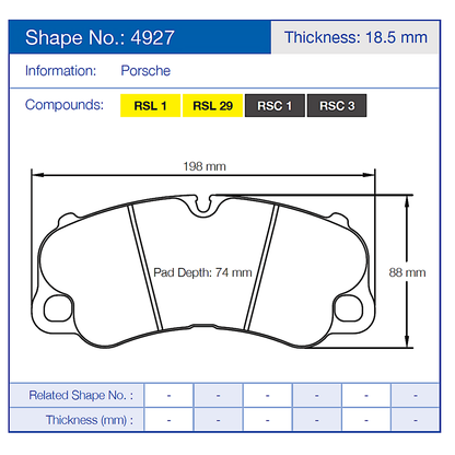 Pagid 4927 Racing Brake Pads