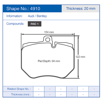 Pagid Racing Brake Pads No.4910 (Front)