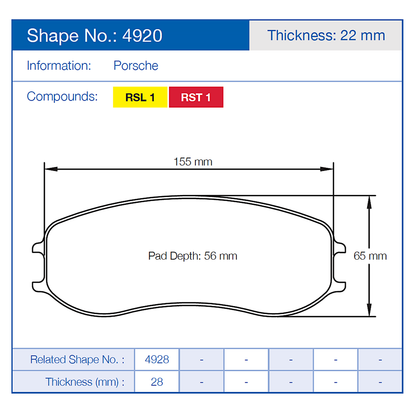 Pagid Racing 4920 Brake Pads