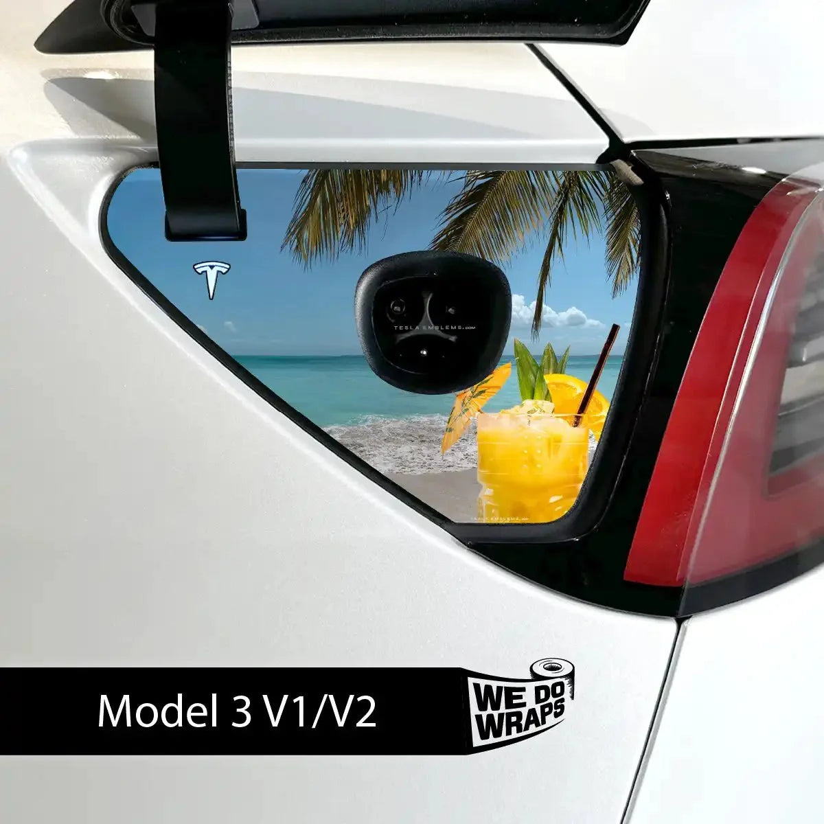 Paradise Tesla Charge Port Wrap | Model 3