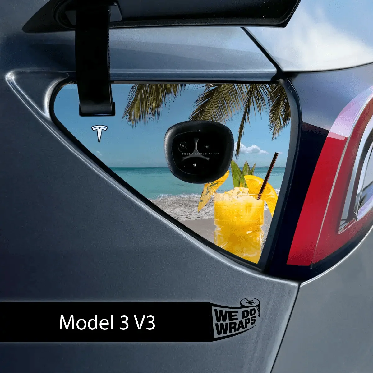 Paradise Tesla Charge Port Wrap | Model 3