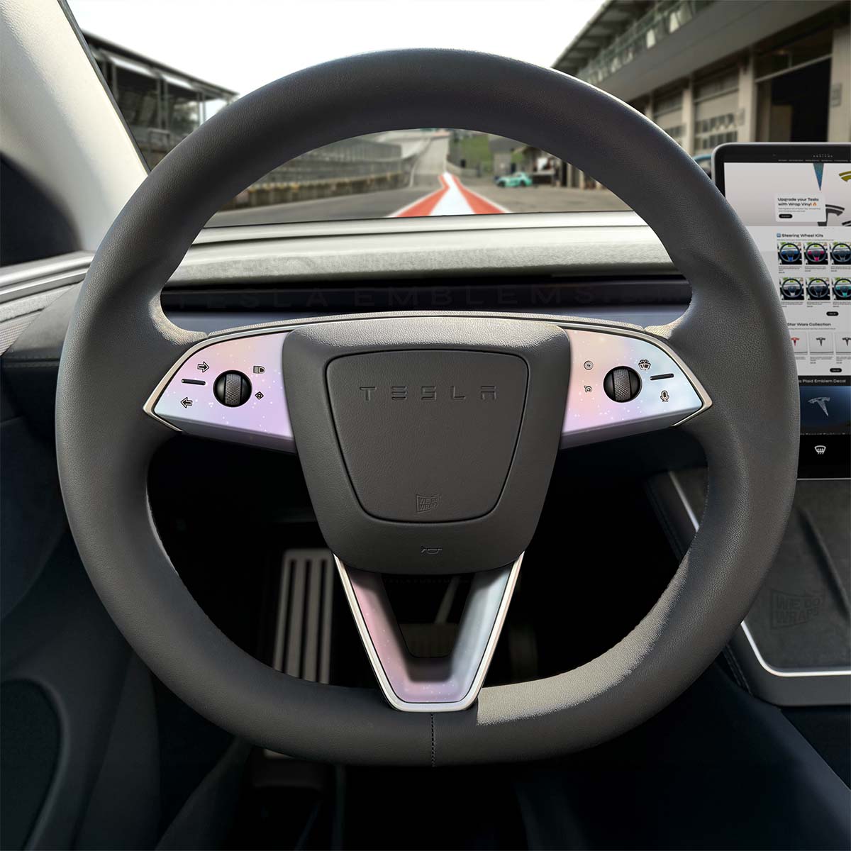 Pastel Galaxy Tesla Steering Wheel Trim Decal Kit (3pcs) | Model 3