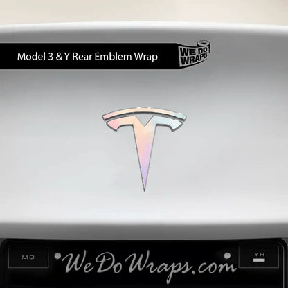 Pastel Galaxy Tesla Emblem Decals (Front + Back) | Model Y