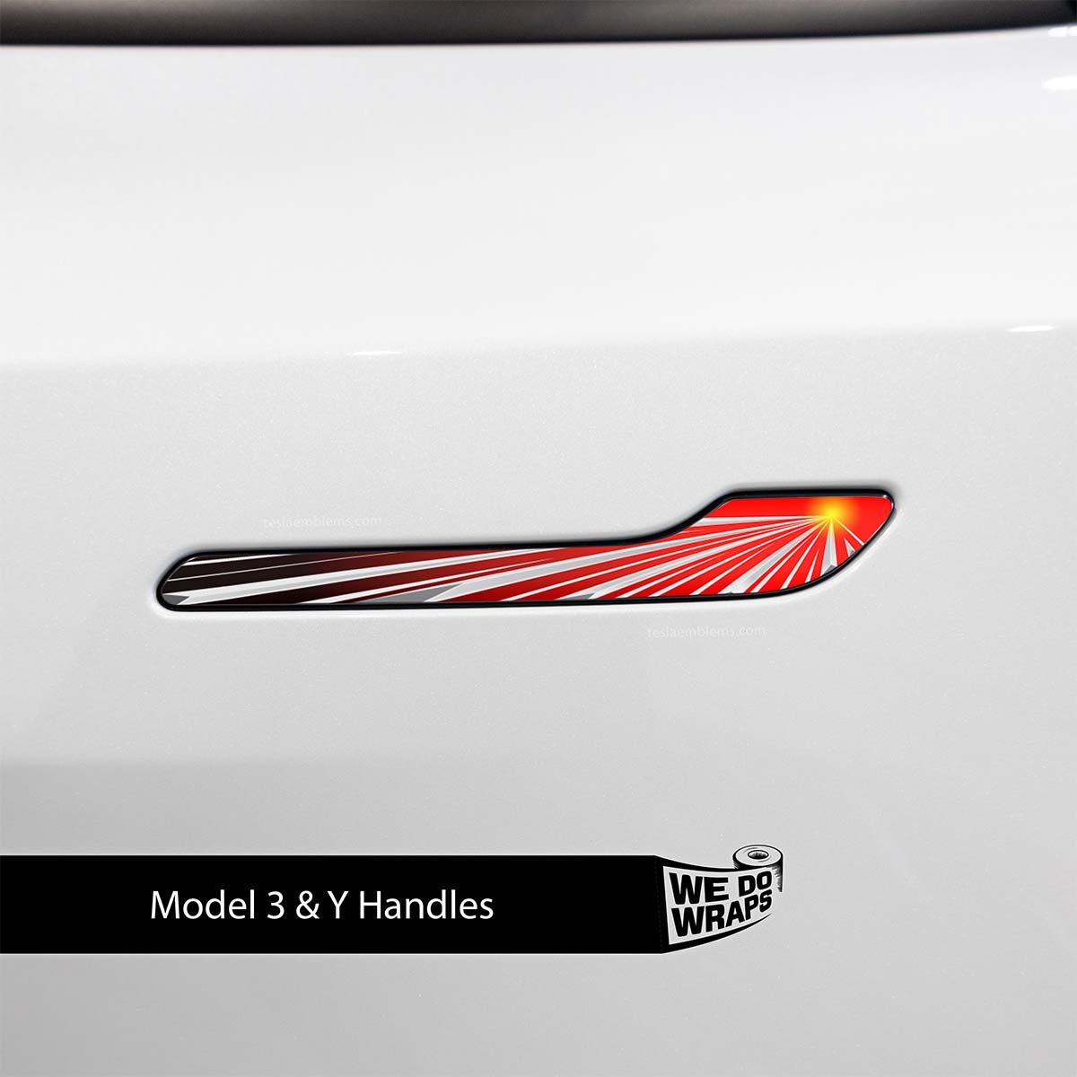 Tesla Launch Performance Mode Tesla Door Handle Decals (4pcs)