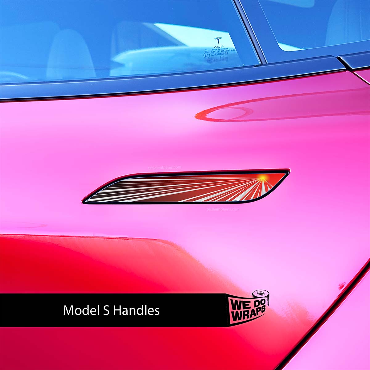Tesla Launch Performance Mode Tesla Door Handle Decals (4pcs)