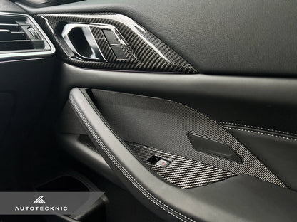 AutoTecknic Dry Carbon Interior Door Handle Trim Set - BMW G22 4-Series