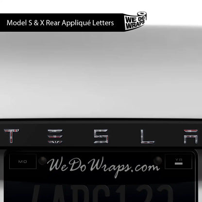 Plaid Performance Mode Tesla Emblem Decals (Front + Back) | Model X