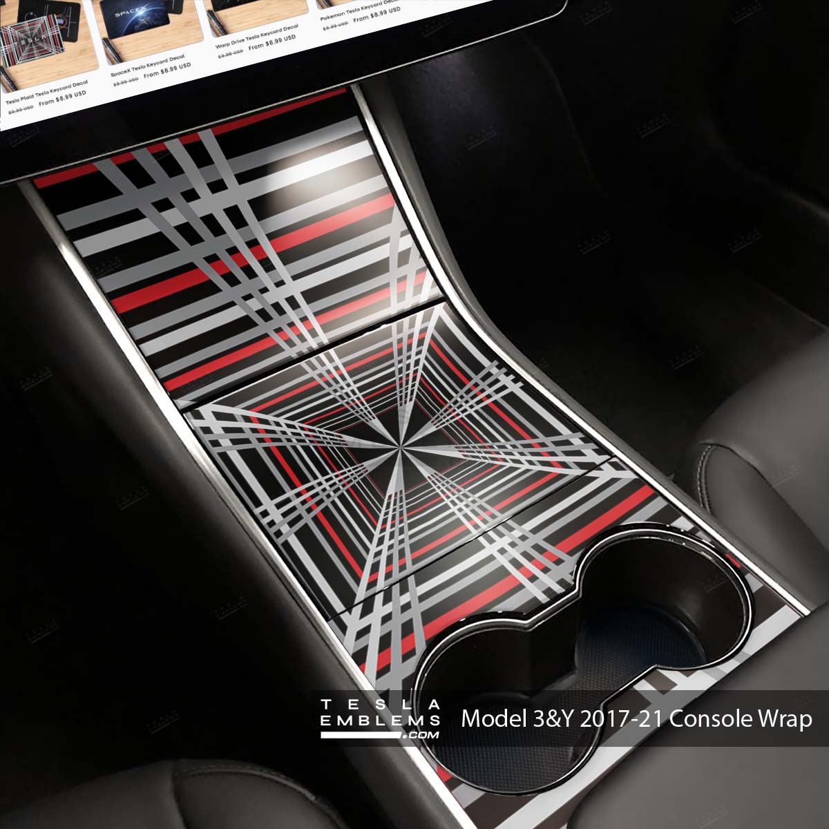 Tesla Plaid | Tesla Center Console Wrap Kit | Model 3 ’17-20