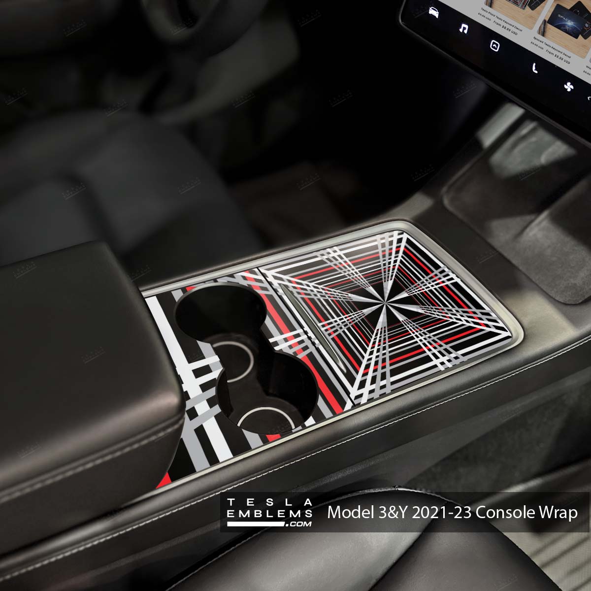 Tesla Plaid | Tesla Center Console Wrap Kit | Model 3 '21-24