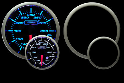 2-1/16" Premium Blue/White Oil Temperature Gauge