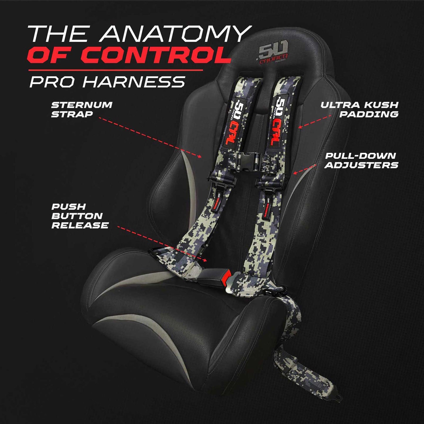 Pro Series 4 point Harness with push button release 2" & 3" available