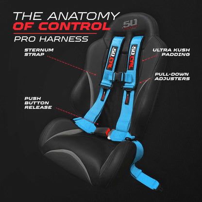 Pro Series 4 point Harness with push button release 2" & 3" available